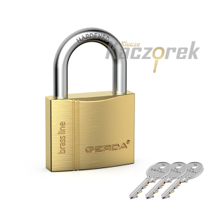 Visací zámek Gerda 208 - Brass line KMZ S6010A - visací zámek mosazný - blistr